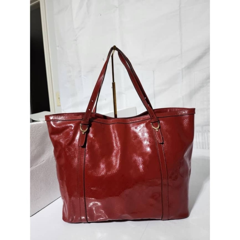 Gucci Red Patent Leather Tote Bag